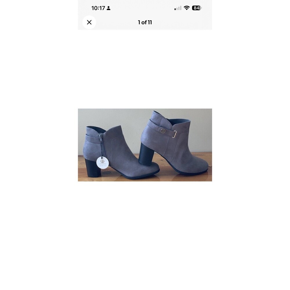 Giani Bernini Artemyss Womens 12M Dress Bootie Gray Faux Micro Suede NEW W/O BOX